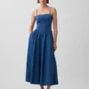 Vestido largo de vaquero sin tirantes