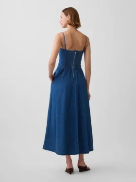 Vestido largo de vaquero sin tirantes