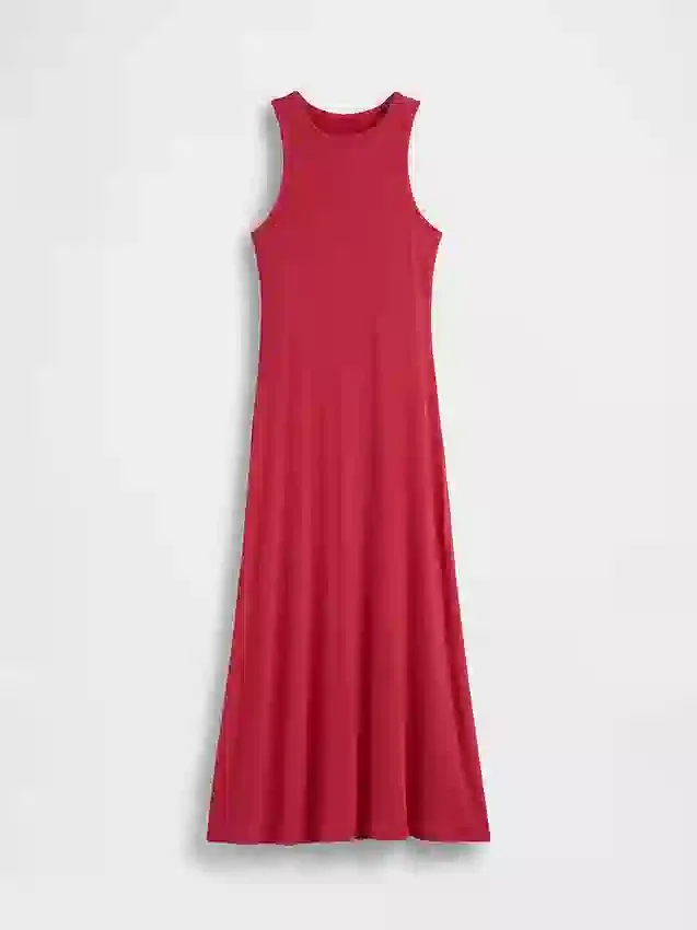 Vestido largo moderno con sujetador incorporado y canalé
