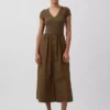 Vestido largo moderno de mezcla de tejidos