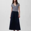 Vestido largo moderno de mezcla de tejidos