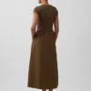 Vestido largo moderno de mezcla de tejidos