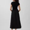 Vestido largo moderno de mezcla de tejidos