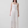 Vestido largo tipo corsé con cordones