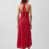 Vestido largo tipo halter de mezcla de lino