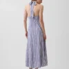 Vestido largo tipo halter de mezcla de lino