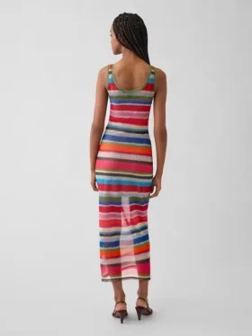 Vestido largo transparente con rayas alegres de Gapstudio