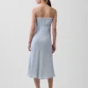 Vestido liso midi a cuadros vichy