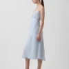 Vestido liso midi a cuadros vichy