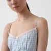 Vestido liso midi a cuadros vichy