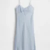 Vestido liso midi a cuadros vichy