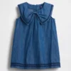 Vestido marinero de denim para bebés y niños pequeños