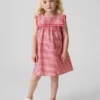 Vestido marinero de lino y algodón con estampado de cuadros vichy para Bebé y Niño