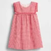 Vestido marinero de lino y algodón con estampado de cuadros vichy para Bebé y Niño