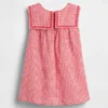 Vestido marinero de lino y algodón con estampado de cuadros vichy para Bebé y Niño
