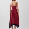 Vestido midi a rayas tipo pañuelo