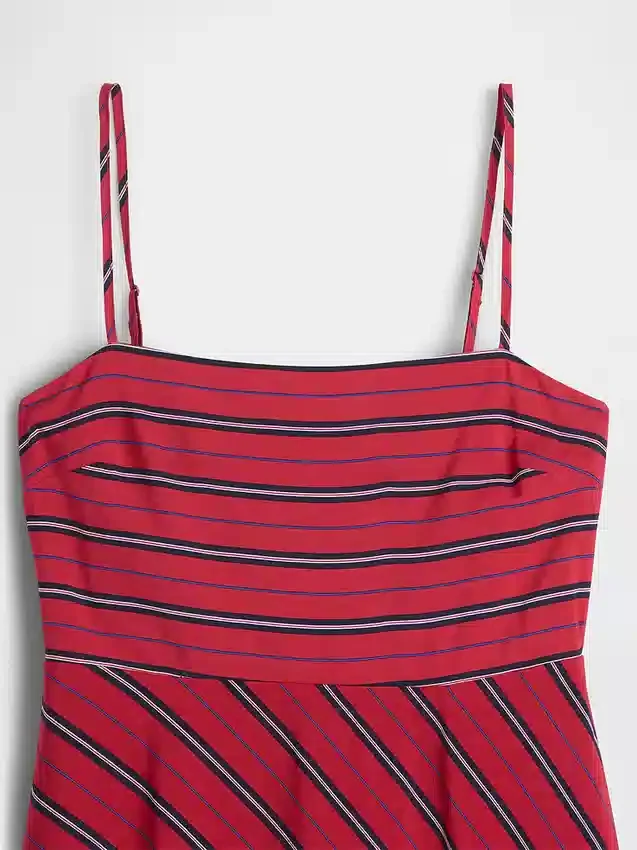 Vestido midi a rayas tipo pañuelo