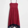 Vestido midi a rayas tipo pañuelo