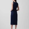 Vestido midi ajustado de denim