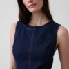 Vestido midi ajustado de denim