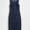 Vestido midi ajustado de denim