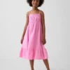 Vestido midi de gasa de algodón para niña