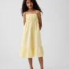 Vestido midi de gasa de algodón para niña