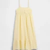 Vestido midi de gasa de algodón para niña