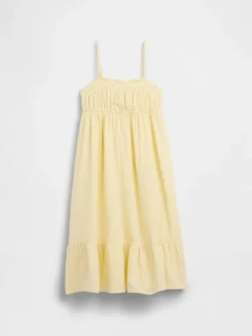 Vestido midi de gasa de algodón para niña