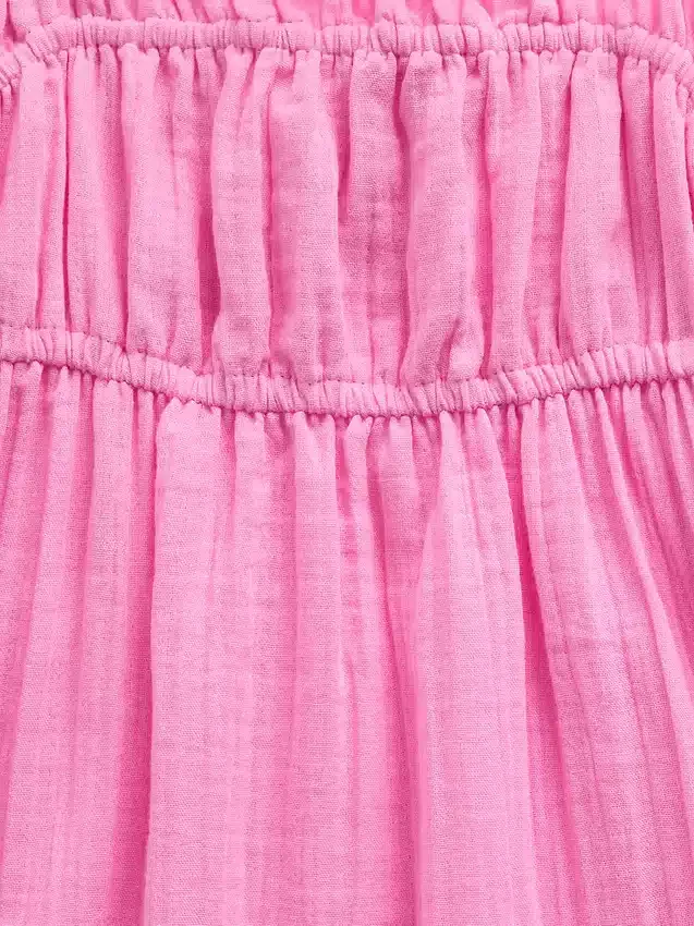 Vestido midi de gasa de algodón para niña