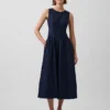 Vestido midi de vaquero con cintura baja
