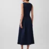Vestido midi de vaquero con cintura baja