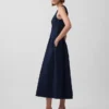 Vestido midi de vaquero con cintura baja