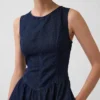 Vestido midi de vaquero con cintura baja