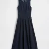 Vestido midi de vaquero con cintura baja