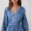 Vestido midi de vaquero con cintura de parches