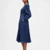 Vestido midi de vaquero con escote corazón