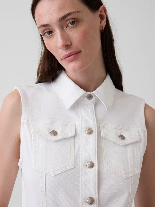 Vestido midi vaquero con cinturón para atar