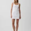Vestido mini con paneles de denim