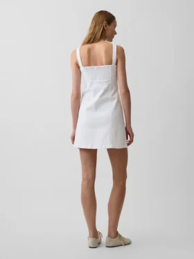 Vestido mini con paneles de denim