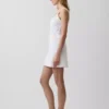 Vestido mini con paneles de denim