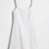 Vestido mini con paneles de denim