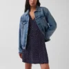 Vestido mini estampado con cuello en V