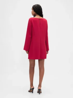 Vestido mini recto con cuello barco