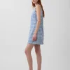 Vestido mini recto de denim a cuadros