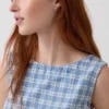 Vestido mini recto de denim a cuadros