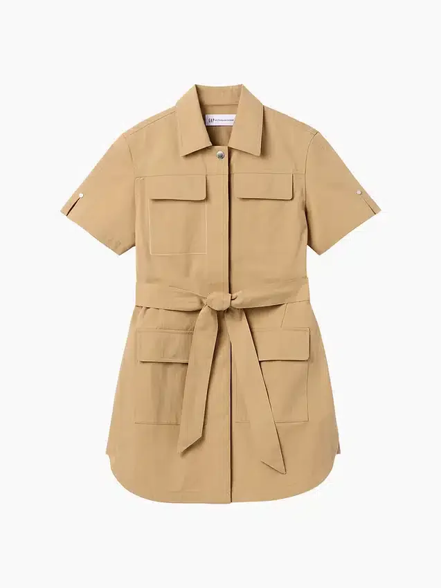 Vestido mini tipo gabardina GAP × Victoria Beckham