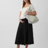 Vestido premamá de tejido mixto con cintura baja