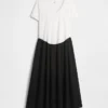 Vestido premamá de tejido mixto con cintura baja