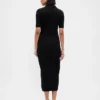 Vestido-rebeca midi CashSoft con cuello acanalado